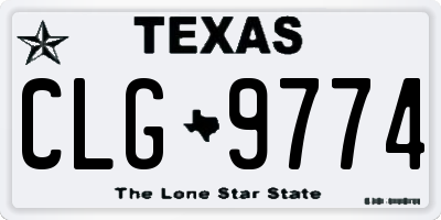 TX license plate CLG9774