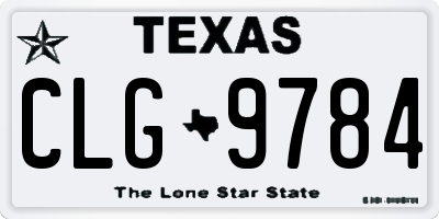 TX license plate CLG9784