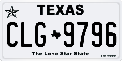 TX license plate CLG9796