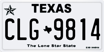 TX license plate CLG9814