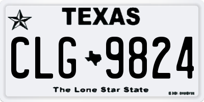 TX license plate CLG9824