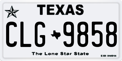 TX license plate CLG9858