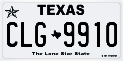 TX license plate CLG9910