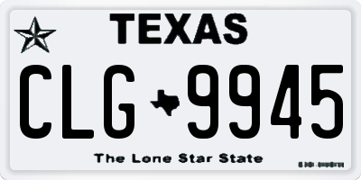 TX license plate CLG9945