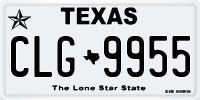 TX license plate CLG9955