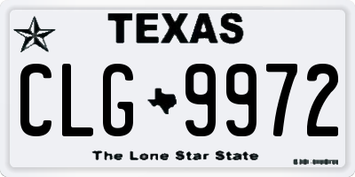 TX license plate CLG9972