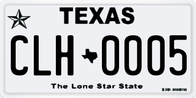 TX license plate CLH0005