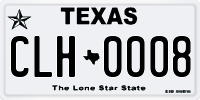 TX license plate CLH0008