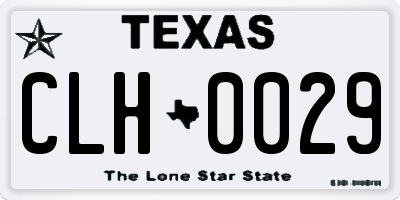 TX license plate CLH0029
