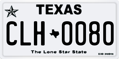 TX license plate CLH0080