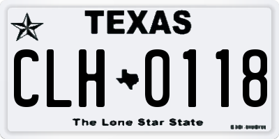 TX license plate CLH0118