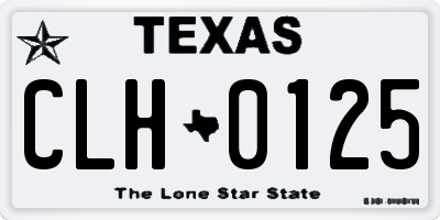 TX license plate CLH0125