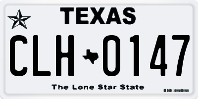TX license plate CLH0147