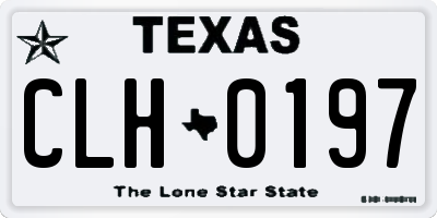 TX license plate CLH0197