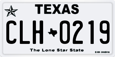TX license plate CLH0219