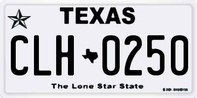 TX license plate CLH0250