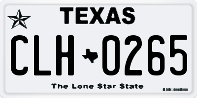 TX license plate CLH0265