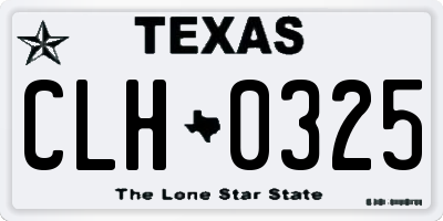 TX license plate CLH0325