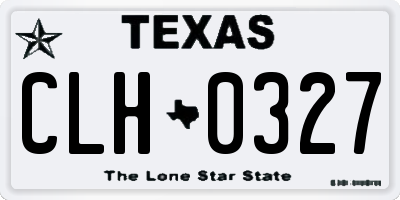 TX license plate CLH0327