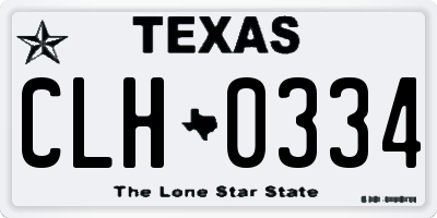 TX license plate CLH0334