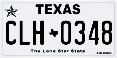 TX license plate CLH0348