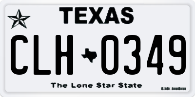 TX license plate CLH0349