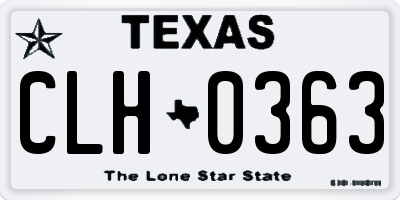 TX license plate CLH0363