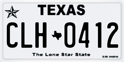 TX license plate CLH0412