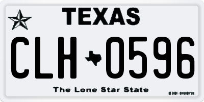 TX license plate CLH0596