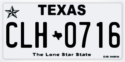 TX license plate CLH0716