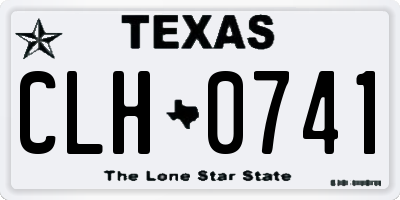 TX license plate CLH0741