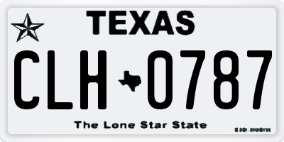 TX license plate CLH0787