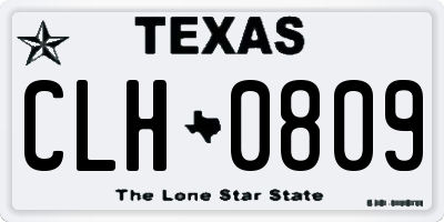 TX license plate CLH0809