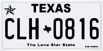 TX license plate CLH0816