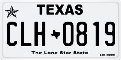 TX license plate CLH0819