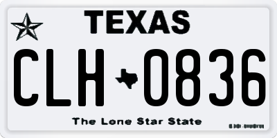 TX license plate CLH0836