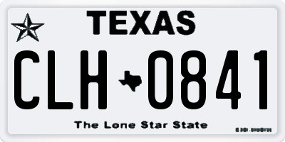 TX license plate CLH0841