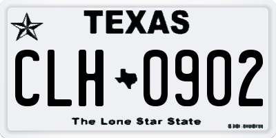 TX license plate CLH0902