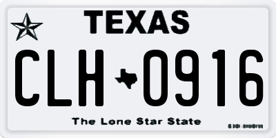 TX license plate CLH0916