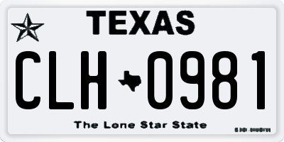 TX license plate CLH0981