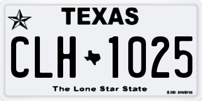 TX license plate CLH1025
