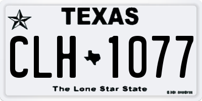 TX license plate CLH1077