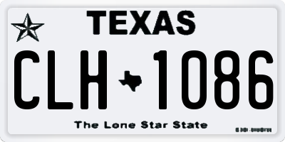 TX license plate CLH1086