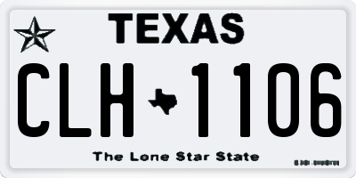 TX license plate CLH1106