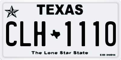 TX license plate CLH1110