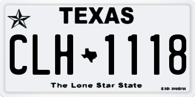 TX license plate CLH1118