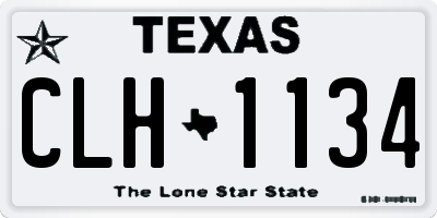 TX license plate CLH1134