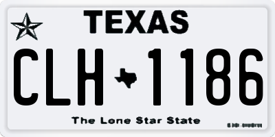 TX license plate CLH1186