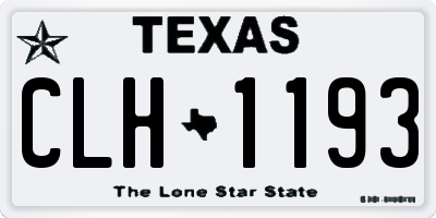 TX license plate CLH1193