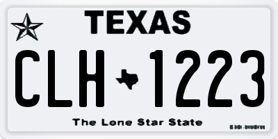 TX license plate CLH1223
